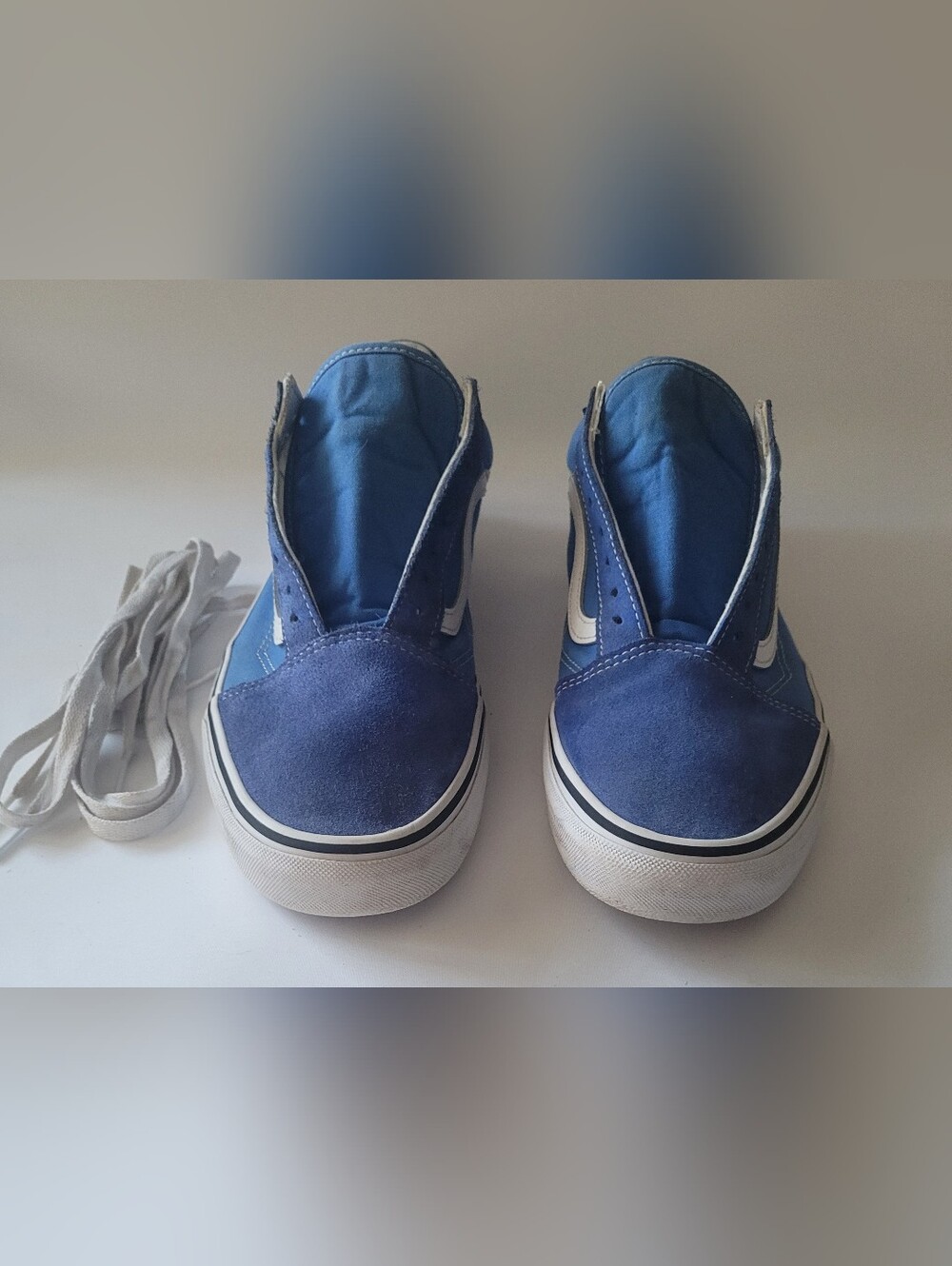 Size 11 Vans Unisex Off The Wall Old Skool Blue Suede Men Sneakers